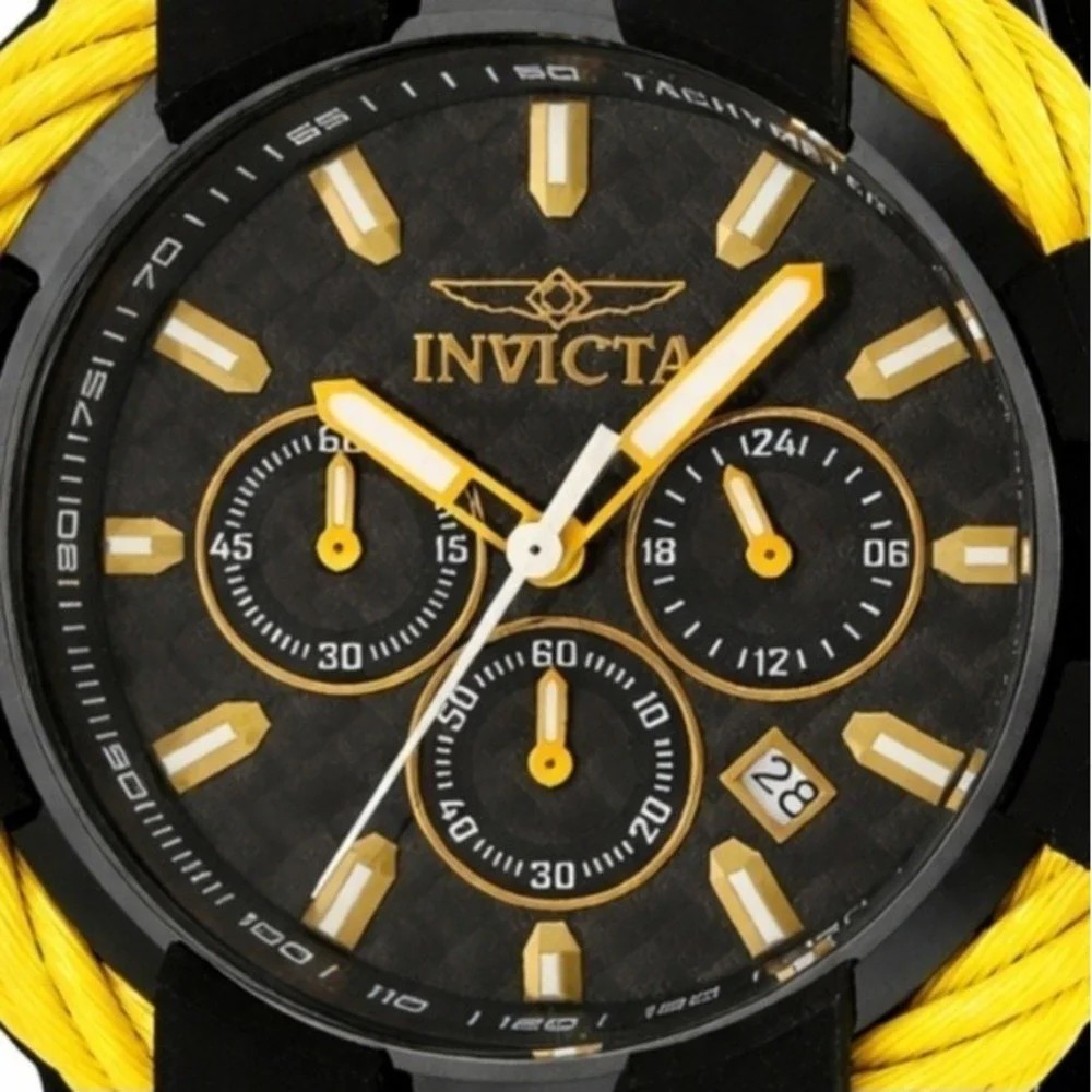 NEW Invicta Bolt‎ Shock Men's Watch 48mm Black Silicone Band 23871 Diver Box Inc